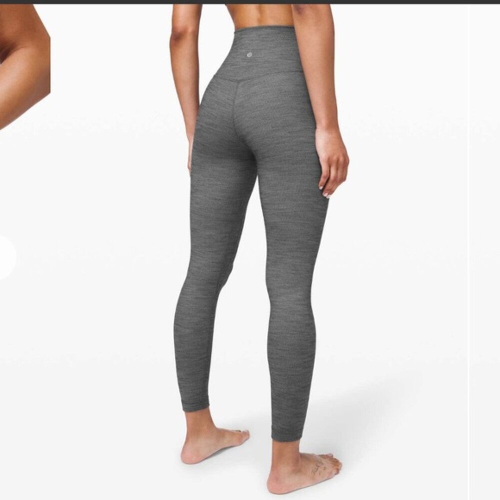 Lululemon Align Pant II 25" Mini Heathered Herringbone Black and White - Picture 3 of 11